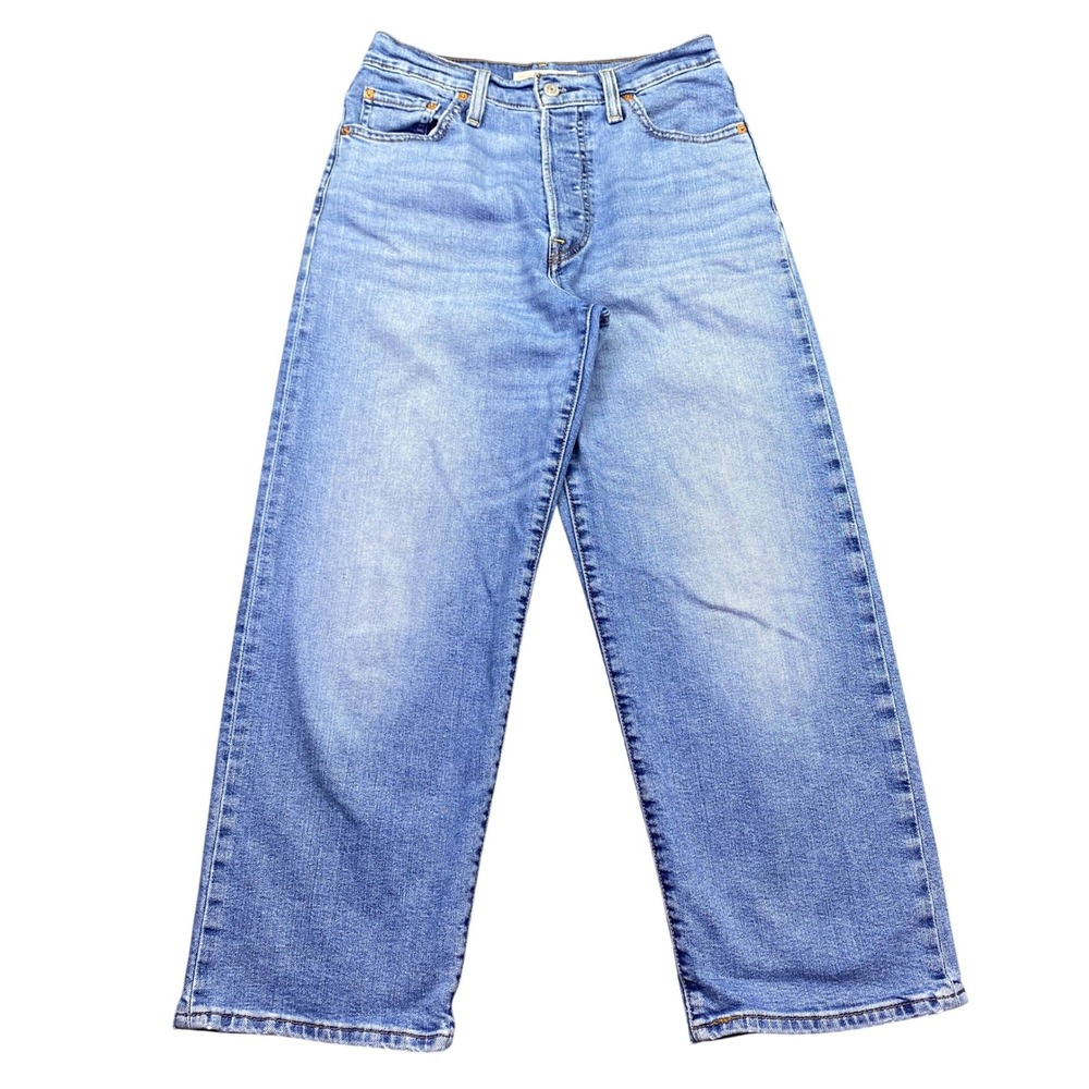 Levis Ribcage Straight Ankle Jeans Blue Denim Button Fly 72693-0208 Size 26